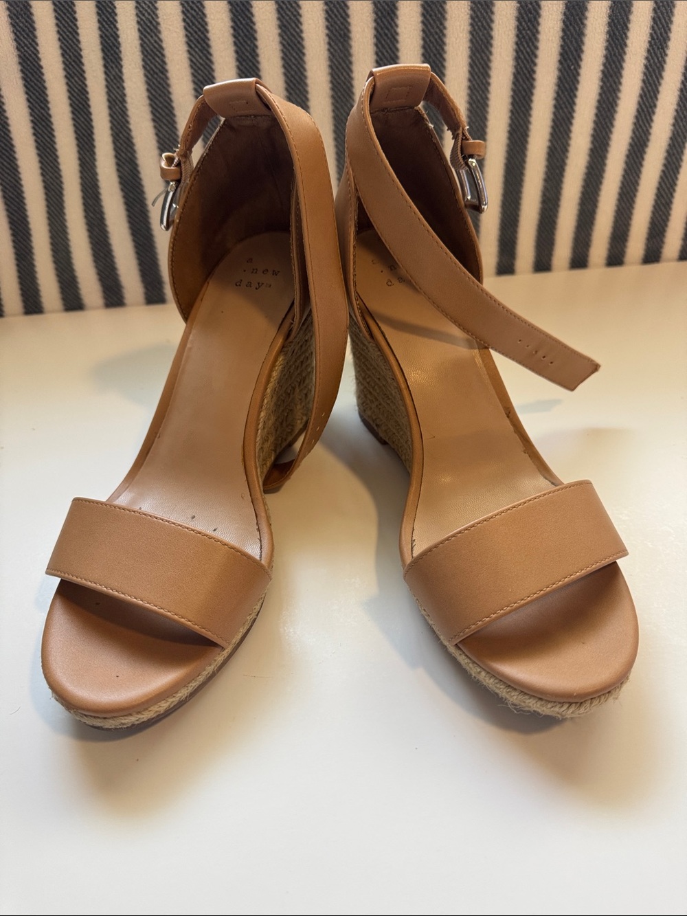 a new day Tan Espadrille Wedge Sandals with Ankle Strap - Picture 4 of 4